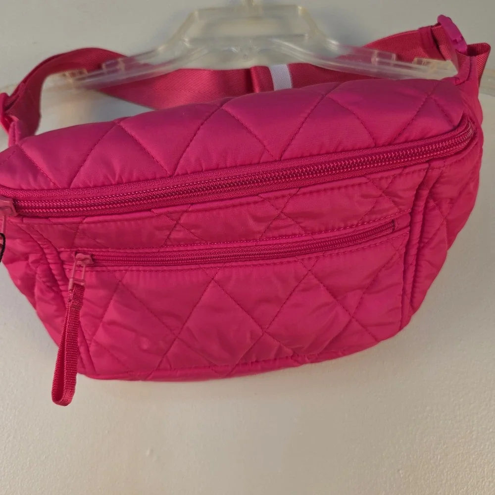 Vera Bradley Large Belt Bag Peacock Pink Quilted Ultralight Fanny Pack New